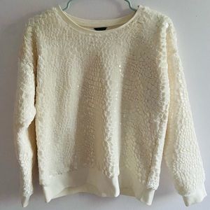 Textured fuzzy sweater